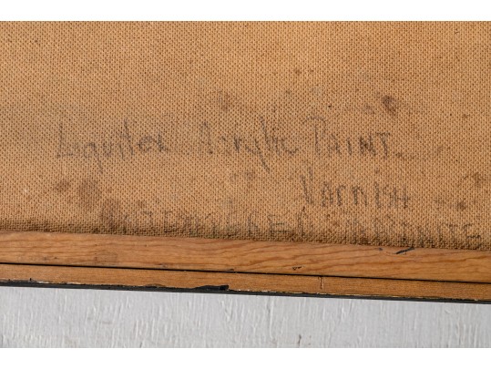 Carolyn Hopewell, Signed 1969 Oil On Board, Modern Landscape In Moonlight