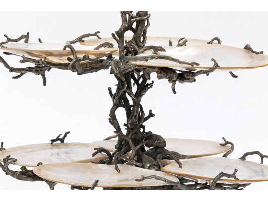 Impressive Maitland-Smith Silver Plated & MOP Caviar Server 