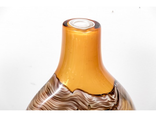 Decorative Lot, Rooster Night Light, Antique Footstool And A Polychromatic Glass Vase