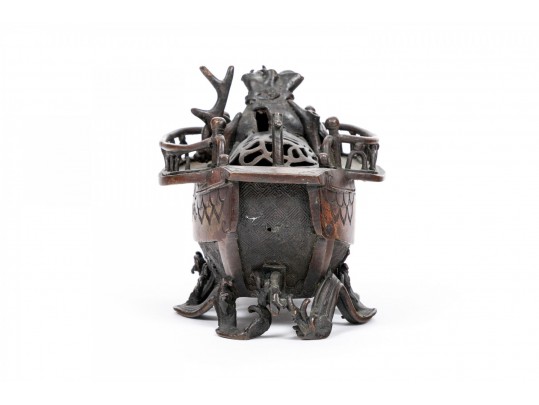 Antique Japanese Takarabube / Treasure Ship Form Bronze Censer, 19th C. 