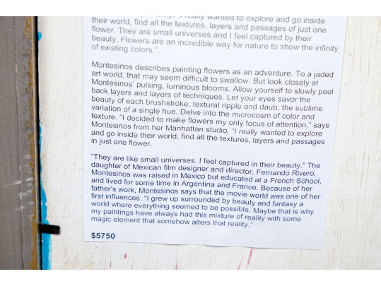 Victoria Montesinos (Mexico, B.1944) Oil On Panel, Red Floral 