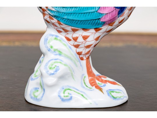 Fantastic Pair Of Herend Hand Painted Porcelain Roosters