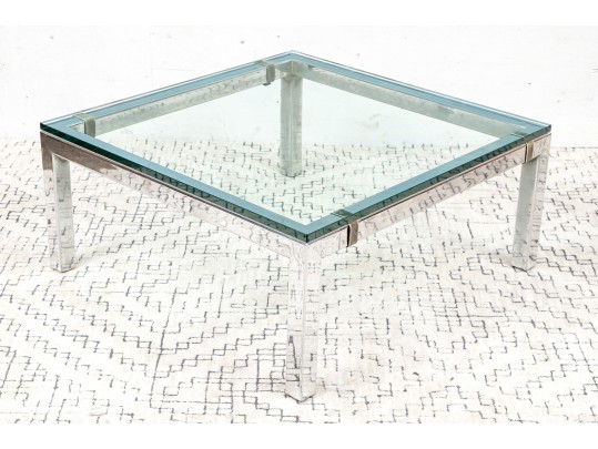 Glass Top Mid Century Modern Coffee Table