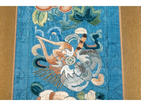 Pair Of Framed Chinese Embroidered Panels