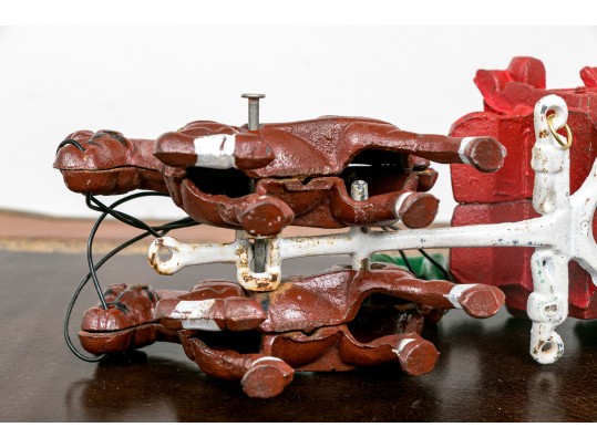 Vintage Paint Finished Cast Iron “Coca Cola” Horse Drawn Cart 