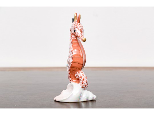 Herend, Hungarian Hand Painted Porcelain Seahorse And Mouse - As Is