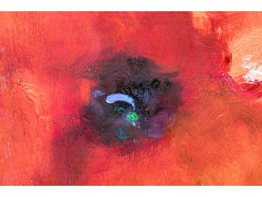 Victoria Montesinos (Mexico, B.1944) Oil On Panel, Red Floral 