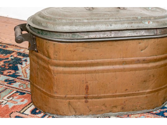 Two Vintage Copper Boilers / Tinder Bins