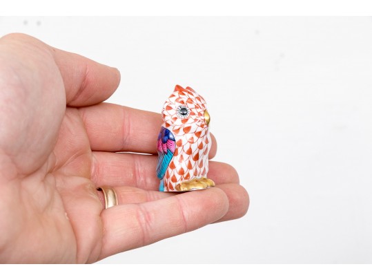 Splendid Herend, Hungarian Hand Painted Porcelain Owl