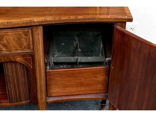 Georgian Style Mahogany Veneered Sideboard With Brass Gallery