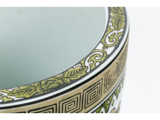 Charming Japanese Vintage Enameled Porcelain Umbrella Stand