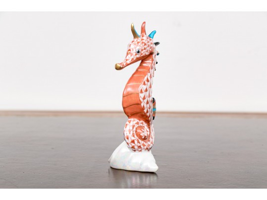 Herend, Hungarian Hand Painted Porcelain Seahorse And Mouse - As Is