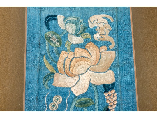 Pair Of Framed Chinese Embroidered Panels