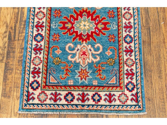 Hand Knotted Wool Carpet Runner - 25 1/2