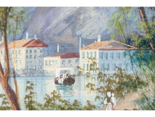 M. Gianni (Italy, 1873-1956) Gouache, Italian Mountain Lake Scene