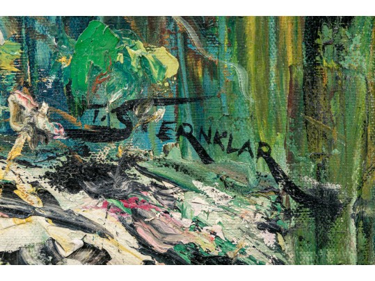 Palette Knife Acrylic On Canvas, Floral Still Life