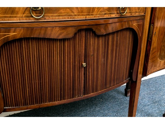 Georgian Style Mahogany Veneered Sideboard With Brass Gallery