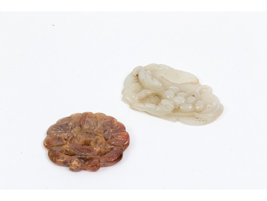 Two Chinese Carved Hard Stone Pendants