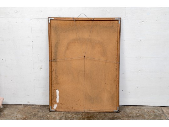 Carolyn Hopewell, Signed 1969 Oil On Board, Modern Landscape In Moonlight