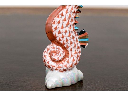 Herend, Hungarian Hand Painted Porcelain Seahorse And Mouse - As Is
