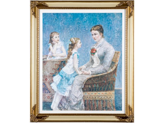 Framed Color Print, Victorian Mother With Daughters