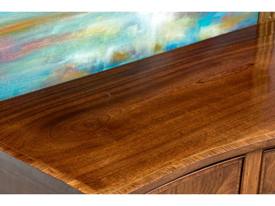 Georgian Style Mahogany Veneered Sideboard With Brass Gallery