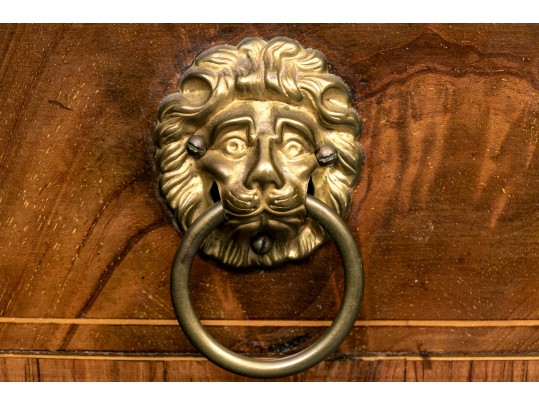 Georgian Style Mahogany Veneered Sideboard With Brass Gallery