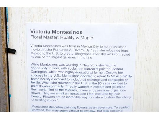 Victoria Montesinos (Mexico, B.1944) Oil On Panel, Red Floral 