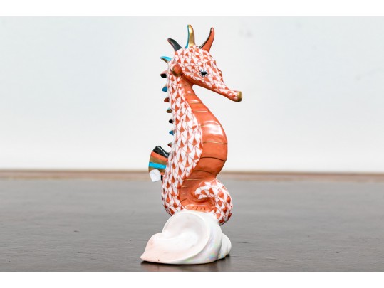Herend, Hungarian Hand Painted Porcelain Seahorse And Mouse - As Is