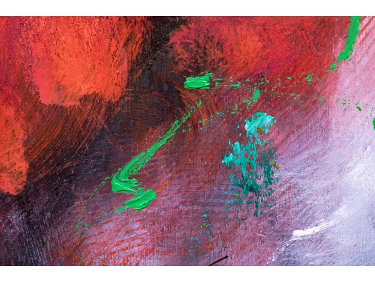 Victoria Montesinos (Mexico, B.1944) Oil On Panel, Red Floral 