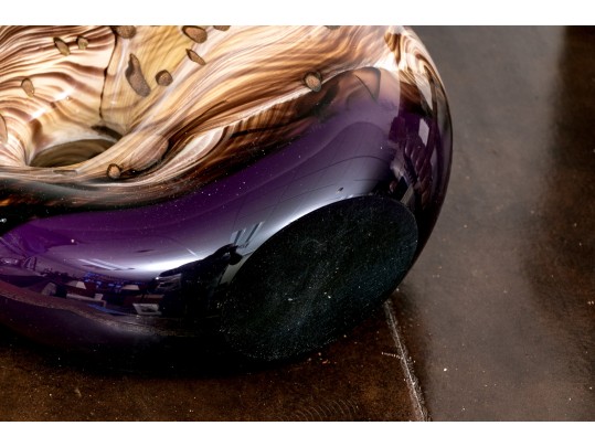 Decorative Lot, Rooster Night Light, Antique Footstool And A Polychromatic Glass Vase