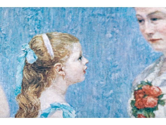 Framed Color Print, Victorian Mother With Daughters