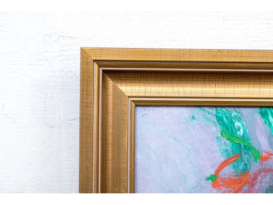 Victoria Montesinos (Mexico, B.1944) Oil On Panel, Red Floral 