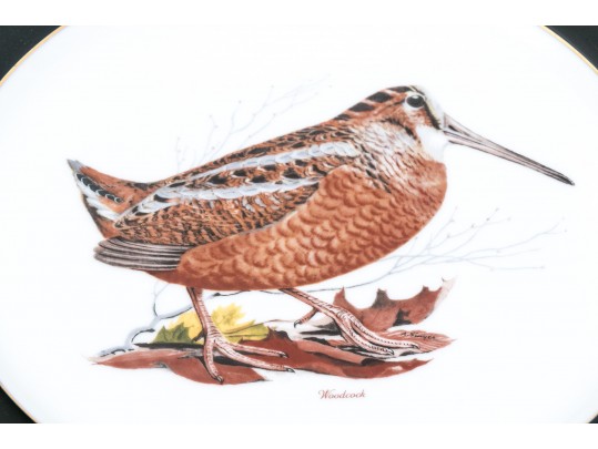 Set Of American Woodmere China Dishes, 8 Woodcock & 7 Mountain Quail