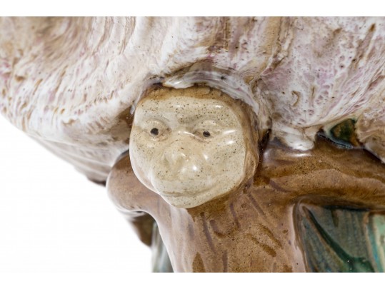 Playful Vintage Majolica Figural Compote Bowl