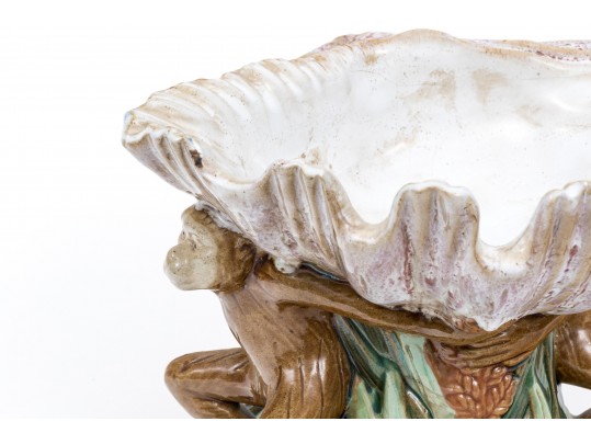 Playful Vintage Majolica Figural Compote Bowl