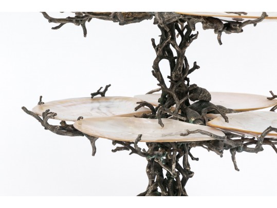 Impressive Maitland-Smith Silver Plated & MOP Caviar Server 