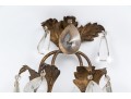 Pair Of Gilt Metal And Cut Crystal Wall Sconces