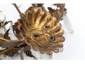Pair Of Gilt Metal And Cut Crystal Wall Sconces