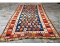 Vibrant Kazak Hand Knotted Wool Runner Rug, 95