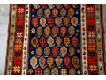 Vibrant Kazak Hand Knotted Wool Runner Rug, 95