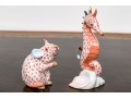 Herend, Hungarian Hand Painted Porcelain Seahorse And Mouse - As Is