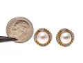 14k Yellow Gold Classic Cultured Freshwater Pearl And Diamond Button Earrings