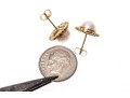 14k Yellow Gold Classic Cultured Freshwater Pearl And Diamond Button Earrings