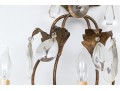 Pair Of Gilt Metal And Cut Crystal Wall Sconces