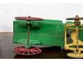 Semi Antique Paint Finished Cast Iron Toy Farm Cart Pulled By Horses 