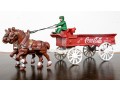 Vintage Paint Finished Cast Iron “Coca Cola” Horse Drawn Cart 