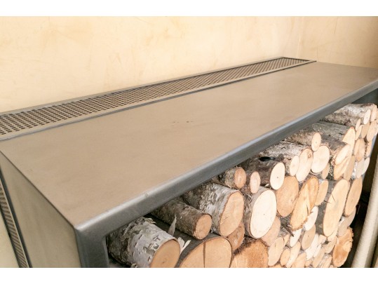 Artisanal Custom Made Heavy, Thick Gauge, Steel Firewood Storage Garniture