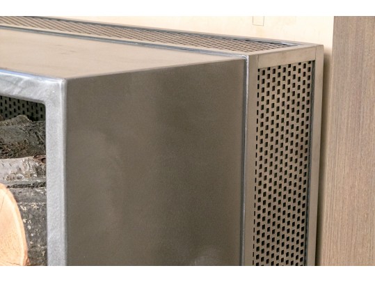 Artisanal Custom Made Heavy, Thick Gauge, Steel Firewood Storage Garniture