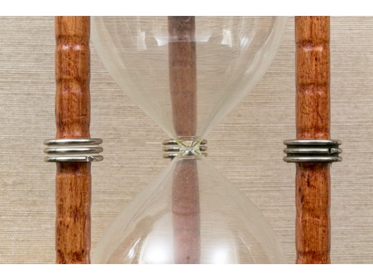 Antique Wood And Glass Hourglass
